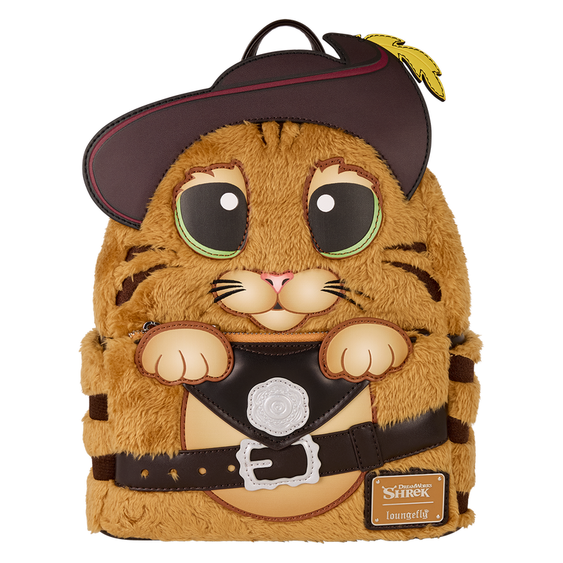 Shrek Puss In Boots Plush Cosplay Mini Backpack