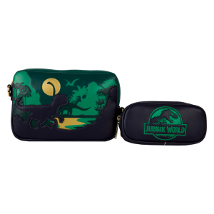 Jurassic World Jungle Dinosaur Silhouette Sling Crossbody Bag With Coin Bag