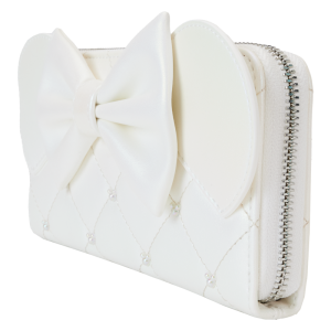 Minnie Mouse Iridescent Wedding Zip Around Wristlet Wallet