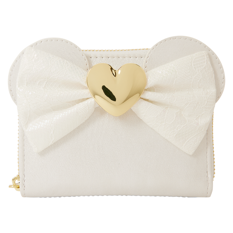 Minnie Mouse Iridescent Lace Wedding Zip Around Wallet